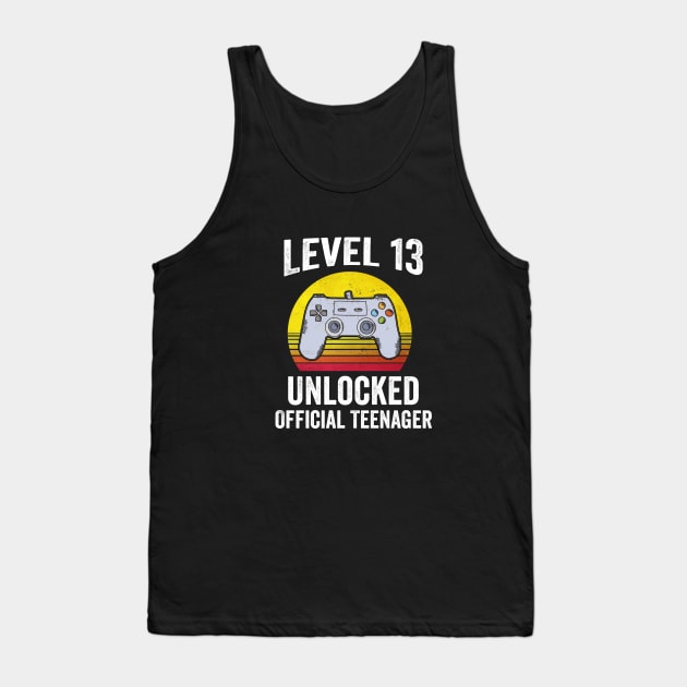 Level 13 Unlocked Official Teenager 13th Birthday Tank Top by fadi1994